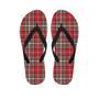 Red Plaid Tartan Scottish Men's Flip Flops