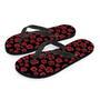 Red Rose Floral Doodle Men's Flip Flops