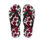 Red Rose Flower Print Men's Flip Flops