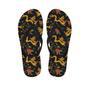 Rose Floral Golden Dragon Print Men's Flip Flops