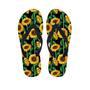 Sunflower Black Print Men's Flip Flops