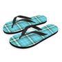 Tartan Aqua Blue Plaid Men's Flip Flops