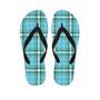 Tartan Aqua Blue Plaid Men's Flip Flops