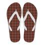 Tartan Scottish Red Gold Plaid Men & Women Flip Flops