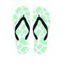 Teal And White Cow Print Men's Flip Flops