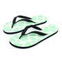 Teal And White Cow Print Men's Flip Flops