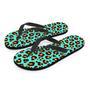 Teal Cheetah Men's Flip Flops