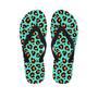 Teal Cheetah Men's Flip Flops