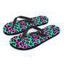 Teal Pink Leopard Men's Flip Flops