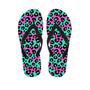 Teal Pink Leopard Men's Flip Flops