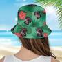 Trident Green Hawaiian Custom Dog Photo Bucket Hat for Dog Lovers, Dog Mom, Dog Cat