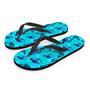 Turquoise Bubble Butterfly Print Men's Flip Flops