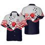 USA Bowling Button-Down Short Sleeve Hawaiian Shirt, Custom Name Bowling Shirt