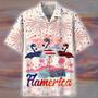 Usa Flamerica Hawaiian Shirt For Of Jul, Summer Flamingo Aloha Beach Shirt For Men And Womens