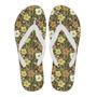 Vintage Hawaiian Floral Tropical Flower Hibiscus Palm Leaves Pattern Print Men & Women Flip Flops