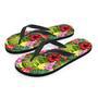 Watercolor Hibiscus Floral Hawaiian Print Men's Flip Flops