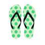 White And Green Polka Dot Men's Flip Flops