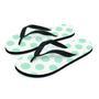 White And Turquoise Polka Dot Men's Flip Flops