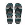 White And Turquoise Tribal Navajo Hand Drawn Men's Flip Flops