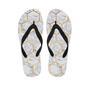 White Gold Tile Marble Men's Flip Flops