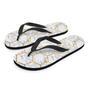 White Gold Tile Marble Men's Flip Flops