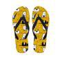 Yellow Doodle Cat Print Men's Flip Flops