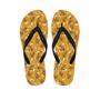 Yellow Floral Retro Print Men's Flip Flops