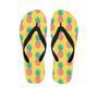 Yellow Pineapple Print Men's Flip Flops