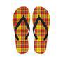 Yellow Plaid Tartan Men's Flip Flops