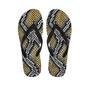 Yellow Snakeskin Print Men's Flip Flops