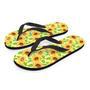 Yellow Sunflower Print Men's Flip Flops