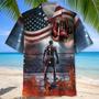 American Flag Boxing Hawaiian Shirt Flowers Aloha Shirt for Men, Boxers