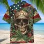 American Patriot Skull Hawaiian Shirt for Men, Women, Skull Lovers of July Shirt