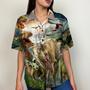 Angry Dinosaur Hawaiian Shirt Lost In Jurassic Park Dinosaur Theme