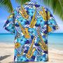 Blue Saxophone Tropical Hawaiian Shirt for men, Women, Saxophone Lovers