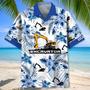 Blue Tropical Excavator Hawaiian Shirt for Mem, Husband, Excavator Summer Beach Shirt