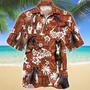 Brown Horse Red Floral US Flag Hawaiian Shirt for Women, Men, Horse Lovers