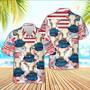 Charolais Red Floral US Flag Hawaiian Shirt for Women, Men, Charolais Lovers