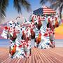 Chicken US Flag Flowers Hawaiian Shirt for Farmers, Men, Women, Chicken Lovers