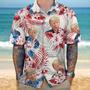 Custom Donald Trump Face Hawaii Shirt 62430, American Flag Tropical Trump Summer Shirt