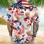 Custom Donald Trump Face Hawaii Shirt 62430, American Flag Tropical Trump Summer Shirt