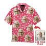 Custom Face Love Mom Pink Seamless Custom Hawaiian Shirt, Personalized Hawaiian Shirts, Custom Photo Hawaiian Shirt