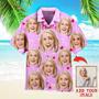 Custom Funny Face On Hearts Custom Hawaiian Shirt, Personalized Hawaiian Shirts, Custom Photo Hawaiian Shirt