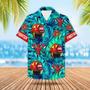 Custom Hawaiian Shirt Gift For Firefighter Personalized Gifts For Fireman Firefighter Helmet Tropical Pattern Hawaiian Shirt