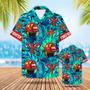 Custom Hawaiian Shirt Gift For Firefighter Personalized Gifts For Fireman Firefighter Helmet Tropical Pattern Hawaiian Shirt