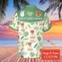 Custom Name And Image Dog Summer Hawaiian Shirt, The Dog and The Leaves Shirt, Gift for Men Women, Idea Gift for Dog Lover