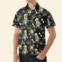 Custom Photo Dog Bone Flower Pattern Hawaiian Shirt, Dog Hawaiian, Gift For Dog Dad, Dog Lover, Dog Owner