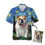 Custom Photo Dog Starry Night Pattern Blue Color Hawaii Shirt, Dog aloha shirt for men, Hawaii shirt woman