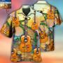 Custom Photo Guitar Daisy White Pattern All Over Print Hawaiian Shirt, Musician Shirt, Guitar Shirt