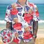 Custom Photo Trump Face Hawaiian Shirt, Donald Trump Tropical Flower Hawaiian Shirt